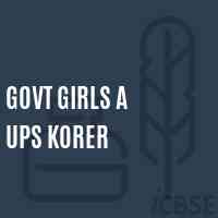 Govt Girls A Ups Korer Middle School Logo