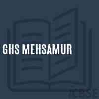 Ghs Mehsamur High School Logo