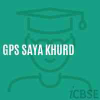 Gps Saya Khurd Primary School Logo