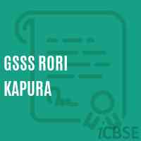 Gsss Rori Kapura High School Logo