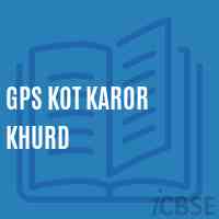 Gps Kot Karor Khurd Primary School Logo