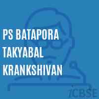 Ps Batapora Takyabal Krankshivan Primary School Logo