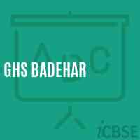 Ghs Badehar Secondary School Logo