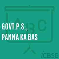 Govt.P.S., Panna Ka Bas Primary School Logo