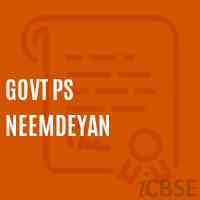 Govt Ps Neemdeyan Primary School Logo