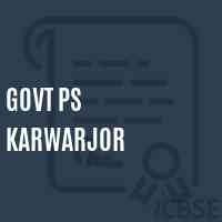 Govt Ps Karwarjor Primary School Logo