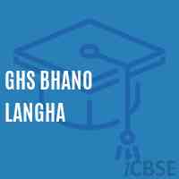 Ghs Bhano Langha Secondary School Logo