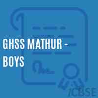 Ghss Mathur - Boys High School Logo