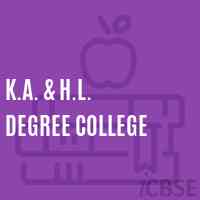 K.A. & H.L. Degree College Logo