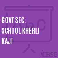 Govt Sec. School Kherli Kaji Logo
