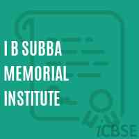 I B Subba Memorial Institute Primary School Logo