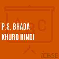 P.S. Bhada Khurd Hindi Primary School Logo