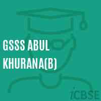 Gsss Abul Khurana(B) High School Logo