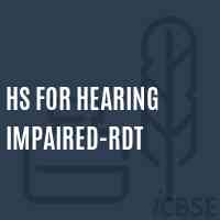 Hs For Hearing Impaired-Rdt Secondary School Logo