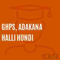 Ghps, Adakana Halli Hundi Middle School Logo