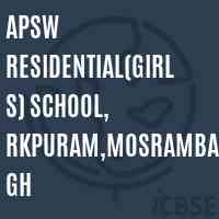 Apsw Residential(Girls) School, Rkpuram,Mosrambagh Logo