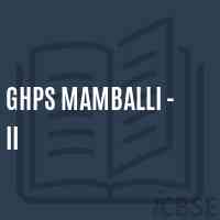 Ghps Mamballi - Ii Middle School Logo
