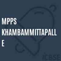 Mpps Khambammittapalle Primary School Logo