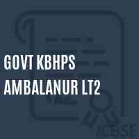 Govt Kbhps Ambalanur Lt2 Primary School Logo