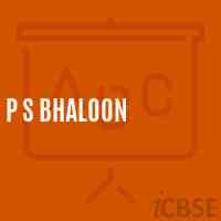 P S Bhaloon Primary School Logo