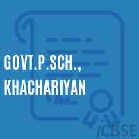 Govt.P.Sch., Khachariyan Primary School Logo