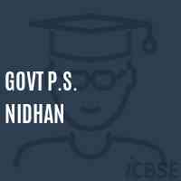 Govt P.S. Nidhan Primary School Logo