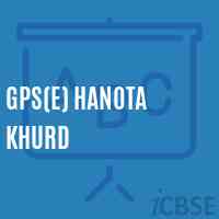 Gps(E) Hanota Khurd Primary School Logo