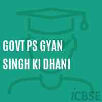 Govt Ps Gyan Singh Ki Dhani Primary School Logo