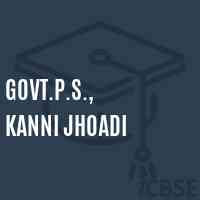Govt.P.S., Kanni Jhoadi Primary School Logo