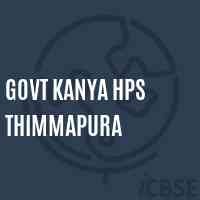 Govt Kanya Hps Thimmapura Middle School Logo