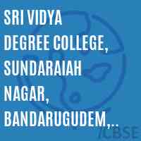 Sri Vidya Degree College, Sundaraiah Nagar, Bandarugudem, Manuguru Logo