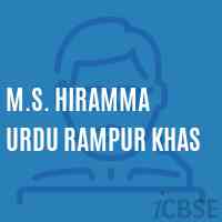 M.S. Hiramma Urdu Rampur Khas Middle School Logo